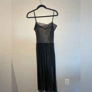 Source Unknown Black Strapless Mesh Dress